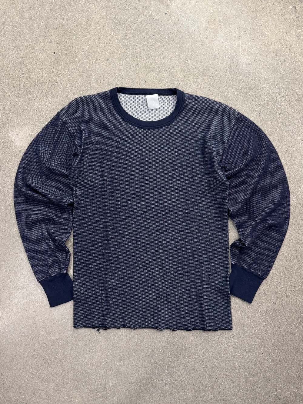 Vintage Blank Waffle-Knit Long Sleeve Thermal Shirt - M